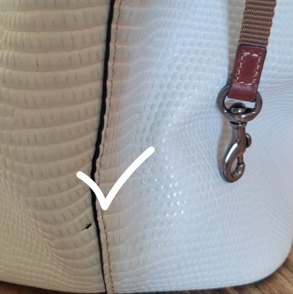 Dooney & Bourke White/Light Blue Lizard Satchel - Picture 16 of 17